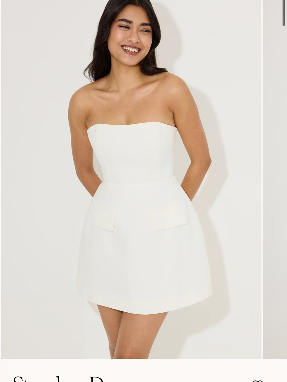 Strapless Mini Dress in White
